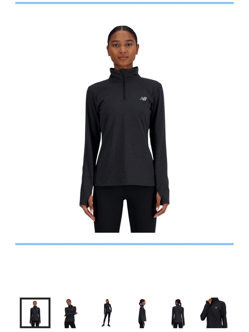 New Balance Women's Charcoal Black Half-Zip Pullover